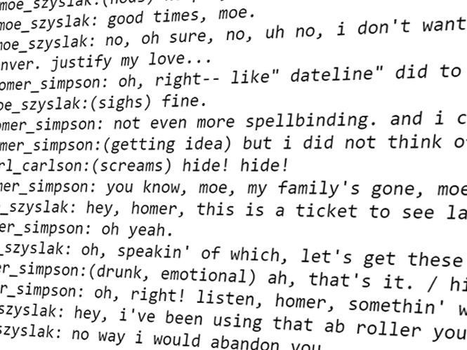 A Neural Networks writes Simpson scripts